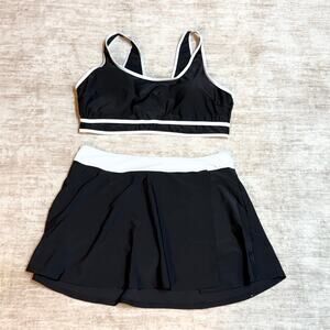 Women’s XXXL Black White Bikini Swim Suit Skirt Skort Summer Resort Vacation
